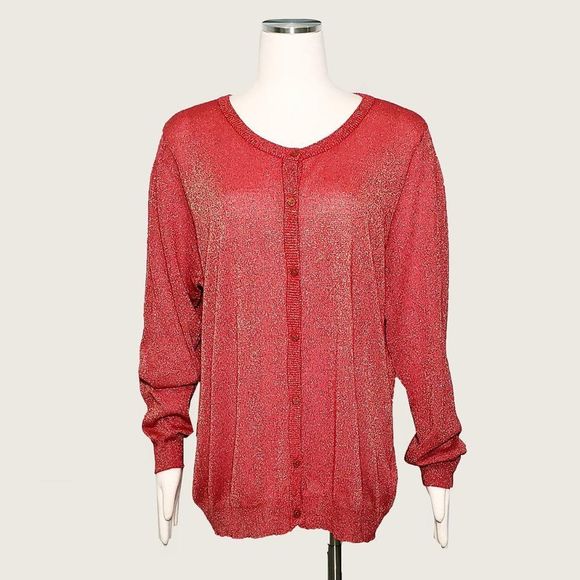 Basic Editions Sweaters - Basic Editions Metallic Cardigan